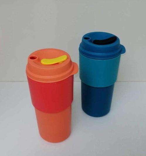 Tupperware™ Mug « Eco Coffee Cup x 2 » Isotherm -, Huis en Inrichting, Keuken | Tupperware, Nieuw, Beker of Kan, Blauw, Oranje