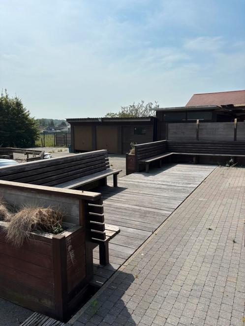 Bankirai terras/ banken/ bloembakken/ schutting, Tuin en Terras, Terrasdelen en Vlonders, Gebruikt, Hout, Ophalen