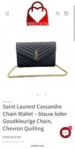 Saint Laurent Cassandre Chain Wallet Goudkleurige chain, Ophalen of Verzenden, Nieuw, Zwart, Handtas