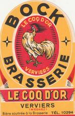 Bieretiket België : Le Coq d'Or Verviers Bock, Collections, Marques de bière, Enlèvement ou Envoi, Neuf, Autres types, Autres marques