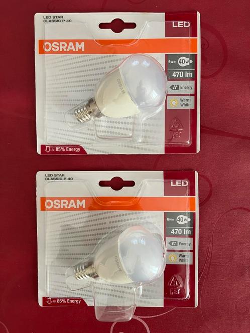 2 nieuwe Osram LED lampen 6W=40W 2700K E14 mat, Maison & Meubles, Lampes | Lampes en vrac, Neuf, Ampoule, E14 (petit), Enlèvement ou Envoi