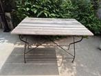 Vintage tuintafel met ijzeren onderstel, Tuin en Terras, Ophalen, Zo goed als nieuw