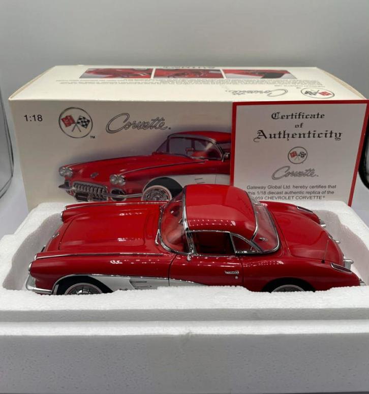 Chevrolet Corvette 1:18 uit 1959, Hobby en Vrije tijd, Modelauto's | 1:18, Nieuw, Autoart, Ophalen of Verzenden