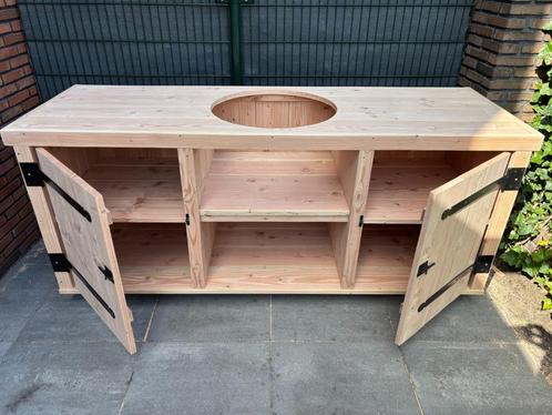 Uniek meubel voor kamado of BBQ van douglas of steigerhout, Tuin en Terras, Buitenkeukens, Nieuw, Ophalen