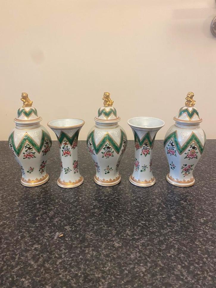 Antiek Chinese exportporseleinen porseleinen kaststel, Antiek en Kunst, Antiek | Vazen, Ophalen of Verzenden