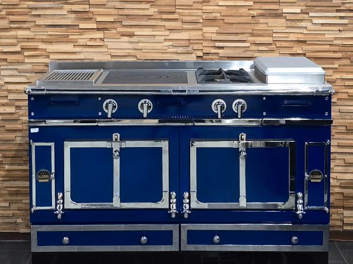 Luxe La Cornue Chateau Fornuis 140cm blauw + rvs & afzuigkap, Elektronische apparatuur, Fornuizen, Zo goed als nieuw, Vrijstaand