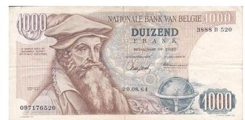 Belgique, 1000 Francs, 1964