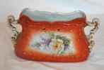 petite jardinière en porcelaine orange decor fleur, Antiquités & Art, Enlèvement ou Envoi