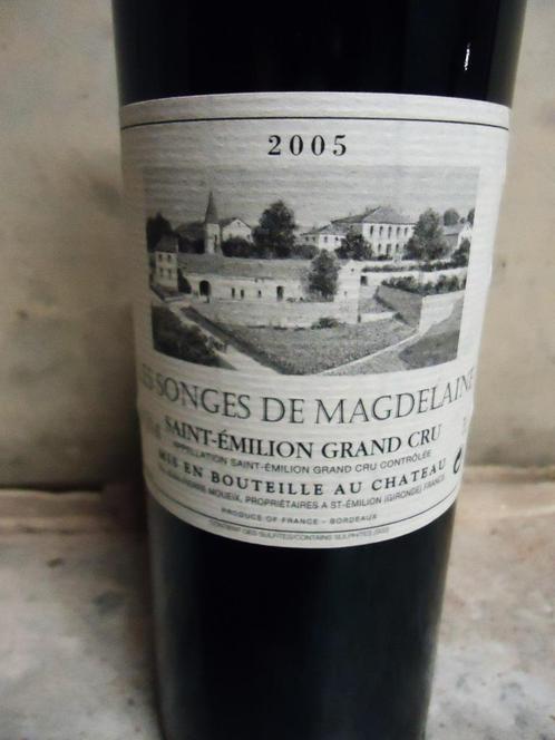 Vin Saint-Emilion Grand Cru Les Songes De Magdelaine 2005🤗, Collections, Vins, Neuf, Vin rouge, France, Pleine, Enlèvement ou Envoi