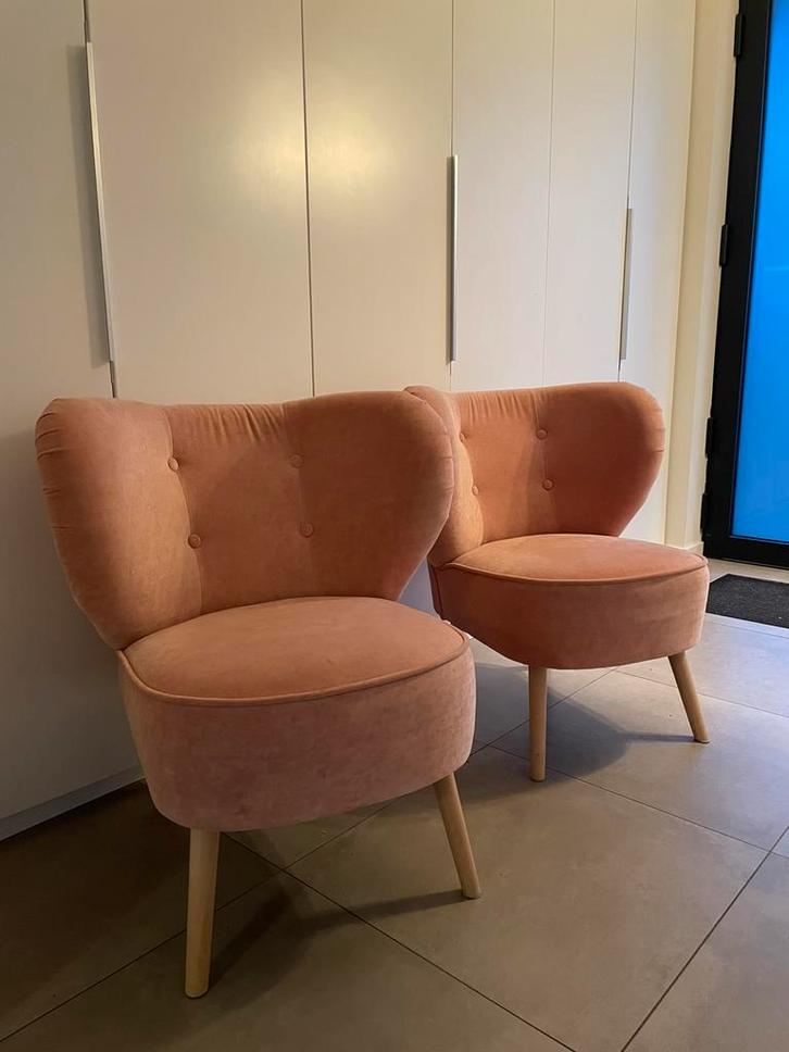 Ikea Gubbo roze zetel twee stuks, Maison & Meubles, Fauteuils, Utilisé, Enlèvement