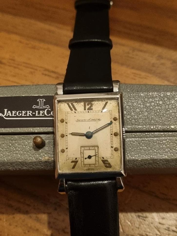 Zeldzame Jaeger Lecoultre, Handtassen en Accessoires, Horloges | Antiek, Polshorloge, Overige merken, Staal, 1930 tot 1960, Met bandje