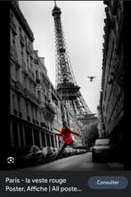 Cadre affiche Paris( la veste rouge), Enlèvement ou Envoi, Neuf