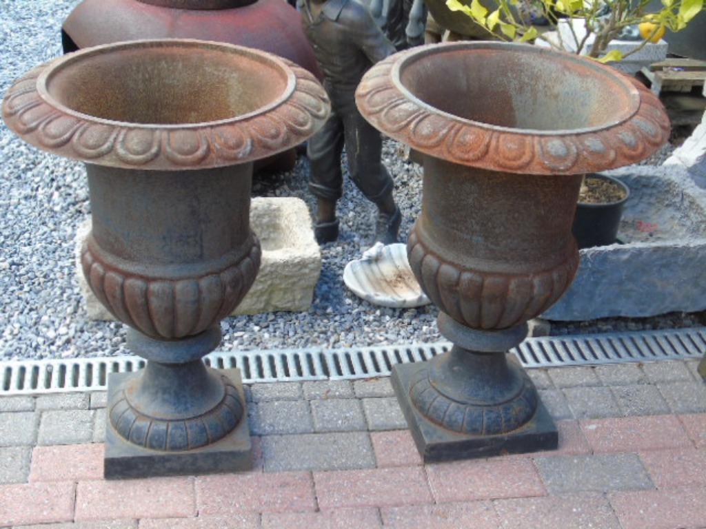 vasque médicis en fonte pat noir-rouillé , haut 75 cm, Jardin & Terrasse, Vases de jardin, Neuf, Enlèvement