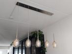 Hele mooie hanglamp. 5 dubbele glazen kelken met rvs., Ophalen of Verzenden, Zo goed als nieuw, Glas