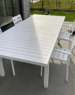 Uitschuifbare tuintafel met 4 stoelen, Tuin en Terras, Ophalen, Zo goed als nieuw