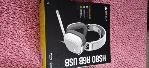 Corsair HS80 RGB USB Premium-gamingheadset, Computers en Software, Headsets, Zo goed als nieuw, Over-ear, Bedraad, Gaming headset