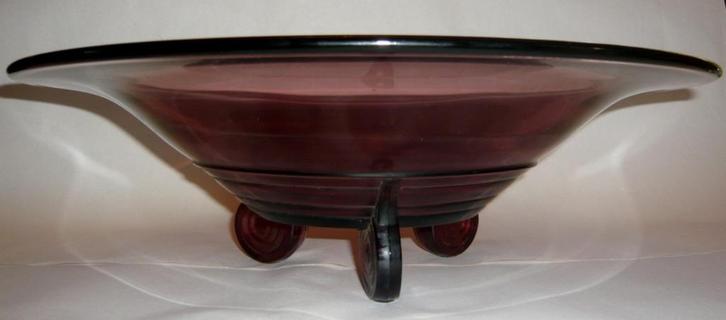 VAL ST LAMBERT LUXVAL ART DECO COUPE MARIEMONT AMETHYST 1935, Antiek en Kunst, Antiek | Glaswerk en Kristal, Ophalen