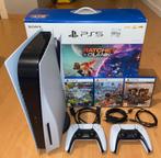 Playstation 5 Disc + 2 controllers + 3 games + toebehoren, Games en Spelcomputers, Spelcomputers | Sony PlayStation 5, Playstation 5