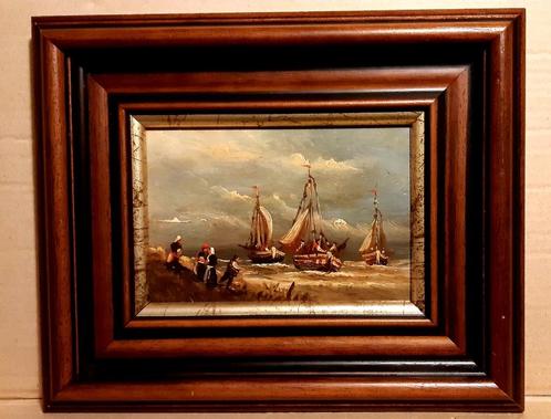 5 Oude Engelse schilderijtjes op eik...., Antiek en Kunst, Kunst | Schilderijen | Klassiek, Ophalen