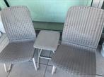 Deux fauteuils avec petite table, Jardin & Terrasse, Ensembles de jardin, Synthétique, Enlèvement, Utilisé, Sets de jardin