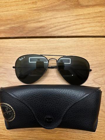 Ray-ban aviator polarized zonnebril zwart, Comme neuf, Enlèvement, Ray-Ban, Lunettes de soleil