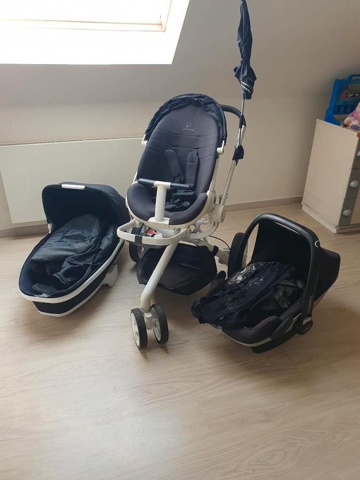 Quinny mood witte buggy in goede staat, Kinderen en Baby's, Buggy's, Zo goed als nieuw, Quinny, Regenhoes, Verstelbare rugleuning