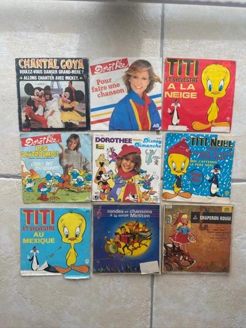 Lot 9 Anciens Disques Vinyles 45 Tours Musique Vintage Dorot