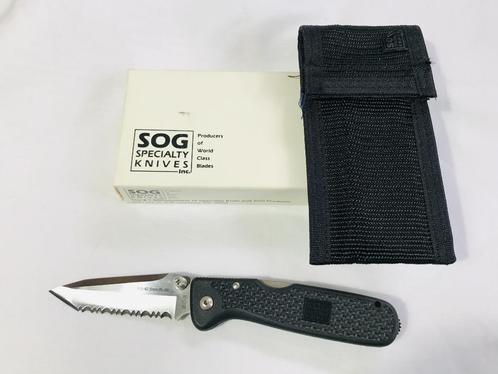 SOG Specialty Knives Mini- Auto Clip BG-42 Steel RC60 Pocket, Caravanes & Camping, Outils de camping, Neuf, Enlèvement ou Envoi