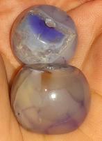 lot kralen 2 grote paarse agaat, Verzenden, Nieuw, Kraal