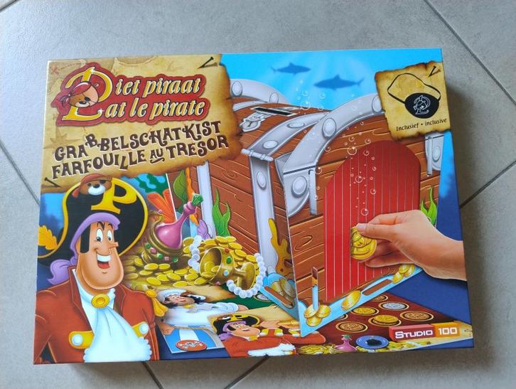 Piet piraat grabbelschatkist, Hobby en Vrije tijd, Gezelschapsspellen | Bordspellen, Gebruikt, Een of twee spelers, Drie of vier spelers