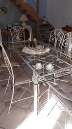 table de salle a manger + 6 chaises en fer forgé, Ophalen, Gebruikt, Fer forgé, 50 tot 100 cm