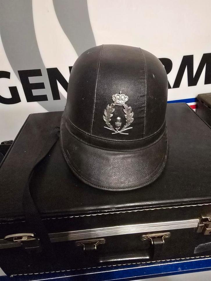 Casque motocycliste Police rurale / Veldwachter, Collections, Objets militaires | Général, Enlèvement ou Envoi