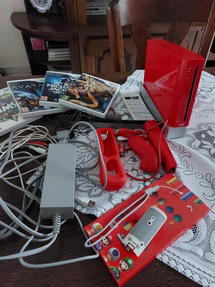 Wii met toebehoren, Games en Spelcomputers, Spelcomputers | Nintendo Consoles | Accessoires, Zo goed als nieuw, Wii, Wii-mote of Nunchuck
