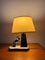 art-deco lamp met ree iin chrome, Huis en Inrichting, Ophalen, Gebruikt