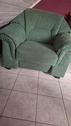 2 zetels in groen in stof ., Huis en Inrichting, Ophalen, Gebruikt