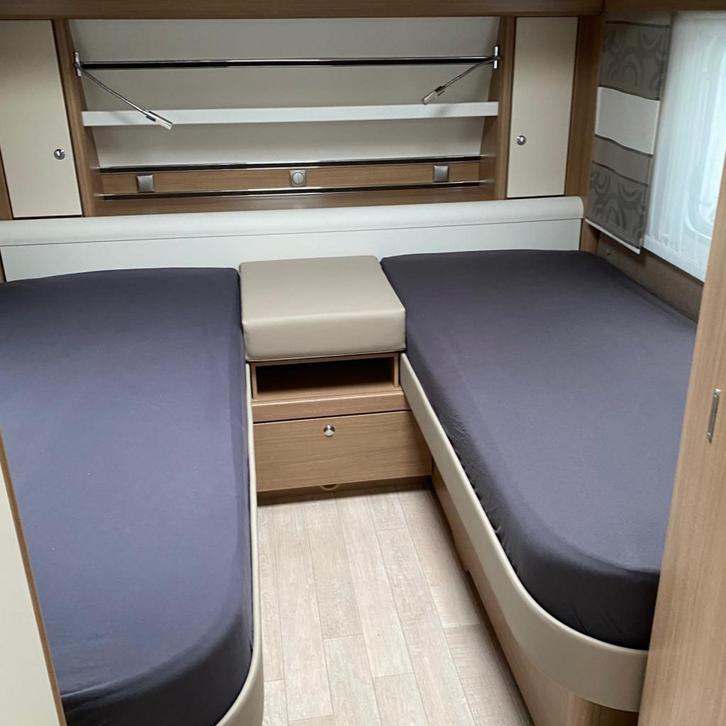 Enkele bedden indeling 2 delig, jersey hoeslakenset Antracie, Caravans en Kamperen, Caravanaccessoires