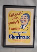 Affiche publicitaire ancienne Huile de Table des Chartreux, Collections, Enlèvement ou Envoi, Utilisé, Panneau publicitaire