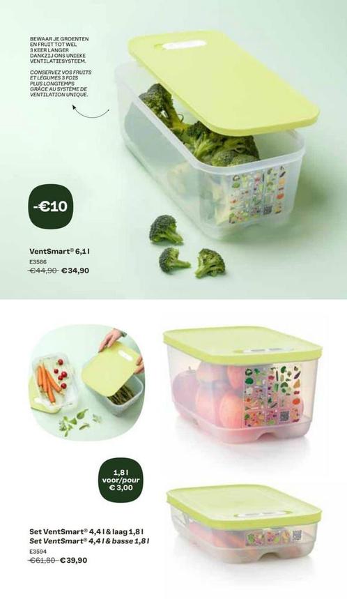 Tupperware - Window Smarts, Maison & Meubles, Cuisine| Tupperware, Récipient ou Bol, Vert, Enlèvement ou Envoi