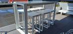 moderne hoge witte buitentafel met 6 barstoelen, Tuin en Terras, Tuinsets en Loungesets, Ophalen, 6 zitplaatsen, Aluminium, Zo goed als nieuw