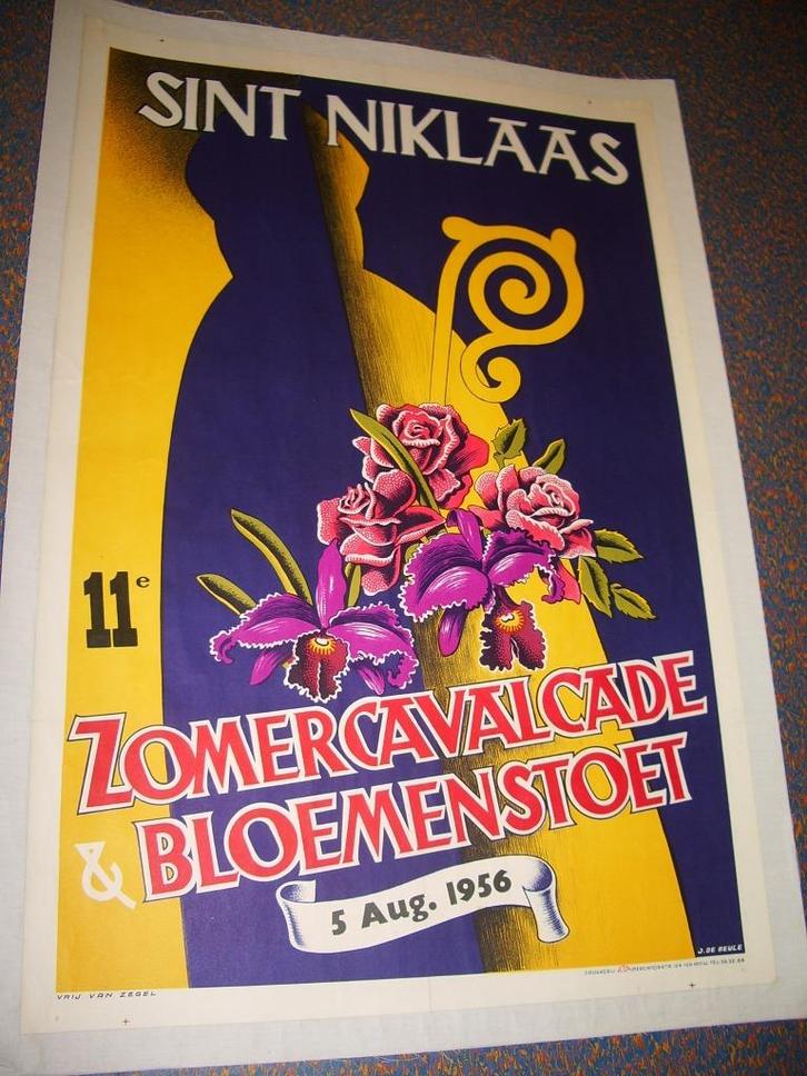 affiche Sint Niklaas, J. Debeule, van 1956, Antiek en Kunst, Kunst | Overige Kunst, Verzenden