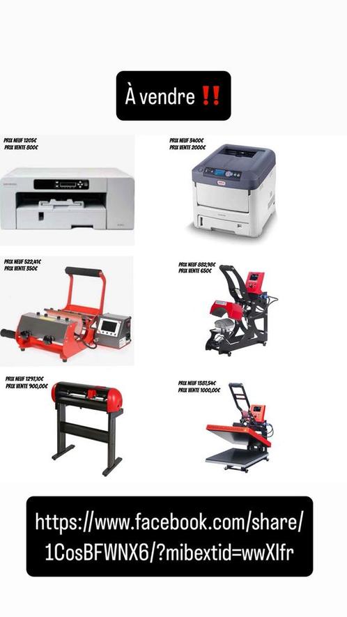 activité impression textile Multiples machines, Zakelijke goederen, Overige Zakelijke goederen, Ophalen