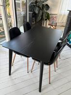 Tafel met of zonder stoelen (zwart), Ophalen, Zo goed als nieuw