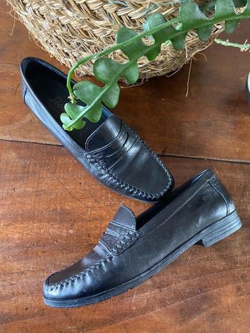 Mooie zwarte leren SIOUX schoenen instappers mt 39 i.z.g.st. beschikbaar voor biedingen