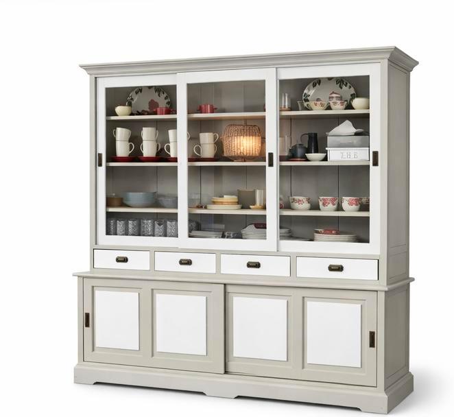 Vitrinekast – Massief Teak, Huis en Inrichting, Kasten | Vitrinekasten, Zo goed als nieuw, Ophalen