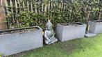 3x Luxe plantenbak in blauwe steenlook, Ophalen, Zo goed als nieuw, Steen, Tuin