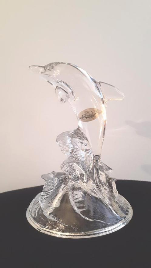 Kristallen presse-papier/beeld dolfijn Cristal d'Arques, Antiek en Kunst, Antiek | Glaswerk en Kristal, Ophalen of Verzenden