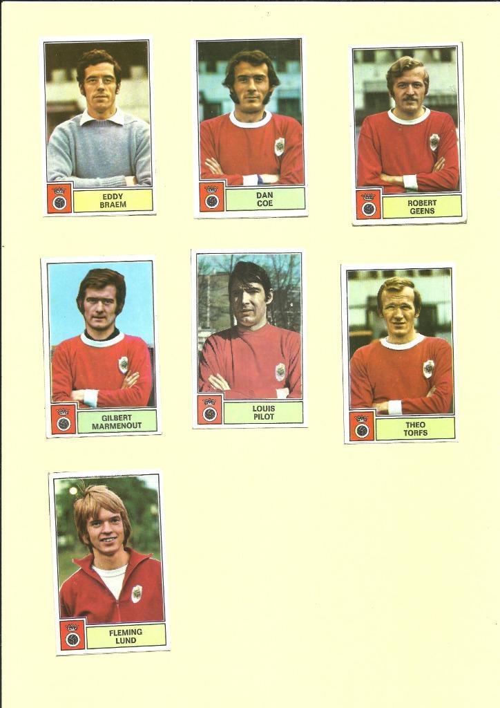 Panini Football 1972-1973 Antwerp - 7 stickers (recups), Verzamelen, Stickers, Gebruikt, Sport, Ophalen of Verzenden