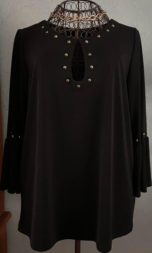 Caroline Biss 36 Mooi elegante zwarte blouse, Kleding | Dames, Blouses en Tunieken, Zo goed als nieuw, Maat 36 (S), Zwart, Ophalen of Verzenden