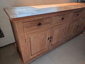 Teak dressoir nieuw, Avec tiroir(s), 25 à 50 cm, 200 cm ou plus, Enlèvement
