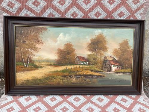 Gesigneerd schilderij Platteland tijdens de herfst, Antiek en Kunst, Kunst | Schilderijen | Klassiek, Ophalen